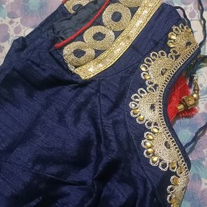 Cotton Blend Satin Saree