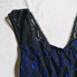 Y2k Gothic Lace Blue Dress Midi Pinterest Coquette