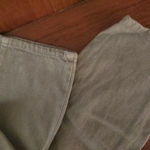 Olive Green High Waist Wide Leg Denims