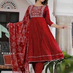 Red Kurta Set