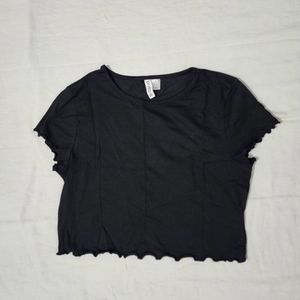 H&m Black Crop Tee