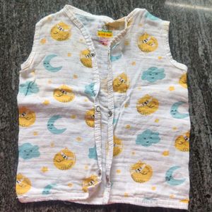 100% Cotton Muslin Jhabla For Baby Girl/Boy