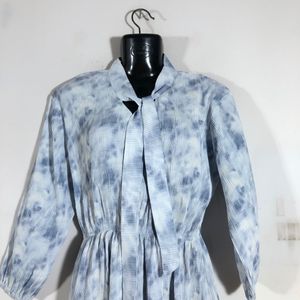 White&Blue Printed Dress (Women’s)