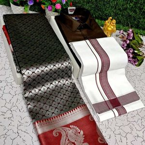 Combo Bridal Sarees With Shirt &Dhoti