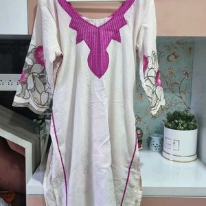 Women/Girl Straight Kurti with Emproidrey