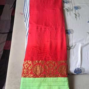 Red Saree Green Border