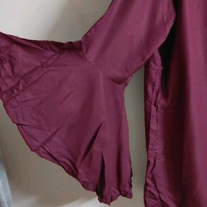 XXL Maroon Top with Cut-outs