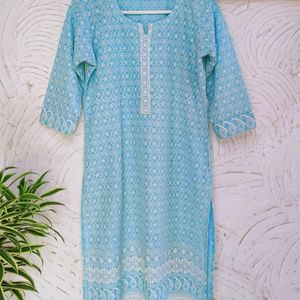 💦 Aqua Fresh Colour Embroidered Kurta