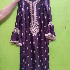 Pant Kurta Set With Organza Dupatta