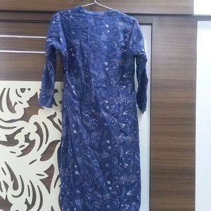 Navy Blue Cotton Kurti