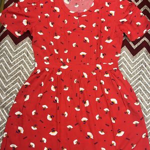 Allen Solly Brand Tomato Red Flower Printed Colour