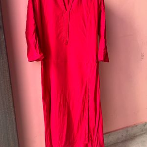 Pink Front Cut People Kurta