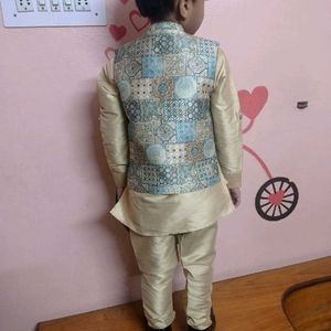 Kurta Pajama N Jacket Set Party Wear