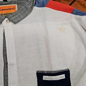 Pure Linen Shirt , Size Xxl, Used 2 Times , Slight Strain Pictures Included.