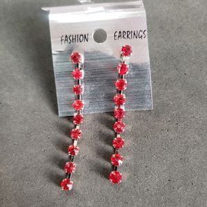 red diamond earring