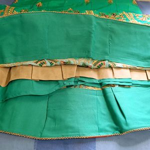 Sea Green Lahenga choli with Doli work