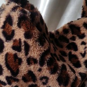 H&M Fleece Animal Print Shoulder Bag