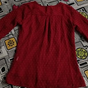 Red Color Designer Top