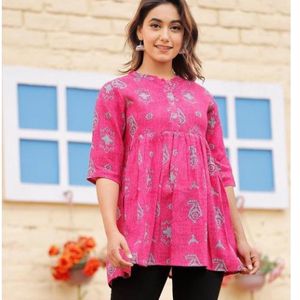 Pink Short Kurti || Short Tunic