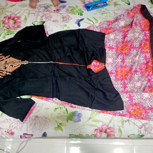 Indo Western Black And Pink Dress