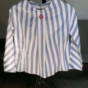 Officewear Blue White Stripped Top (Woman)