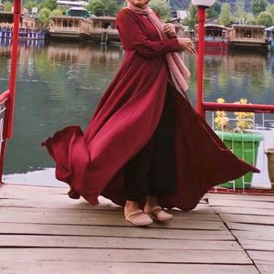 Berrylush Women Maroon Solid Bishop Sleeves Dress