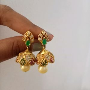 1gram Gold CZ Earrings