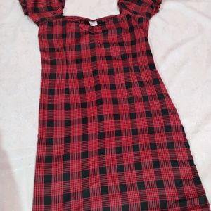 Red N Black Checked Dress🎀