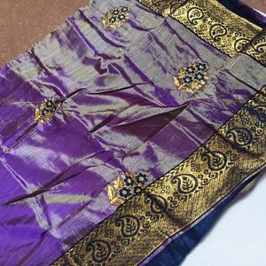 Double Shade Poly Cotton Saree