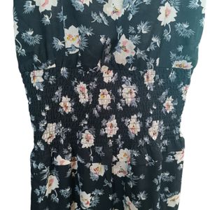 Floral Print V-Neck Women Dress