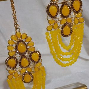 New Without Tag Mangtika With Earrings Set