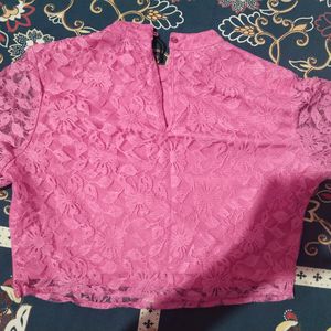 PINK CROP TOP(FUL SLEEVES)