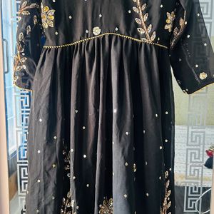 Alia Cut Black Kurta