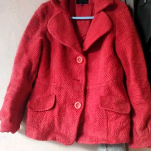 Very Stylish Fur Red Coat For Winter