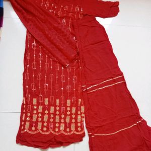 Red Kurta Set