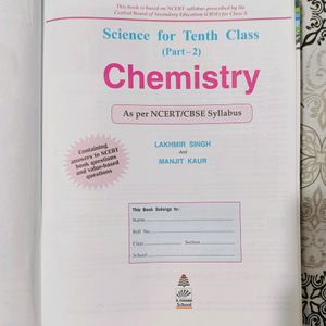 Chemistry Class 10 Ncert Solutions Ls-science