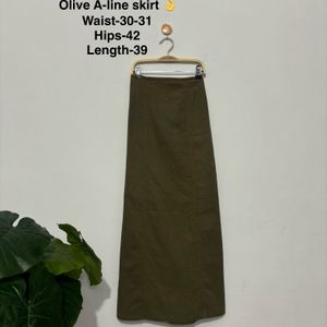 Olive A Line Skirt 🫒