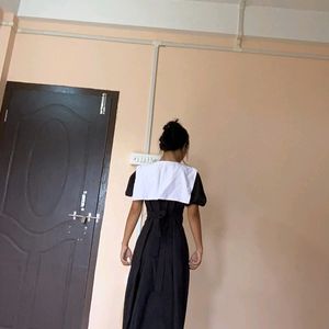 Black And White Korean Dress