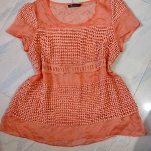 Beautiful Transparent Orange Net Top🌷🌷