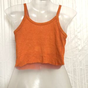 Orange Sleeveless Crop Top