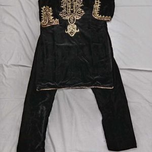 Velvet Partywear Kurta Set