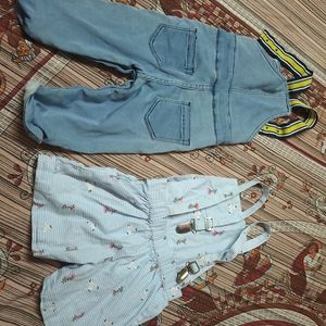 Two Dungarees For Little Girl