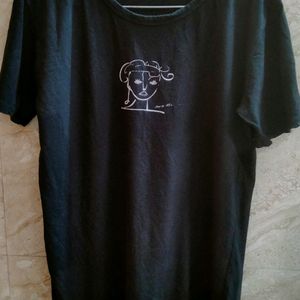 Black Printed Tshirt