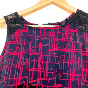 Black & Red Sleeveless Dress