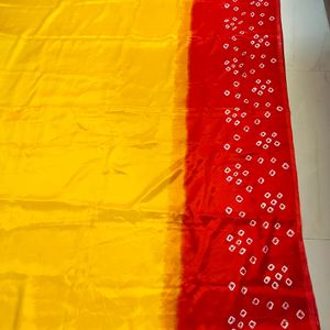 Rajasthani Yellow red Bandhini Saree