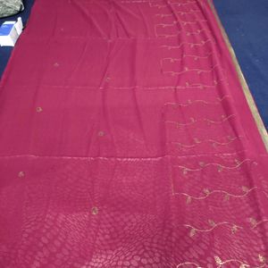 Maroon Jamki Saree