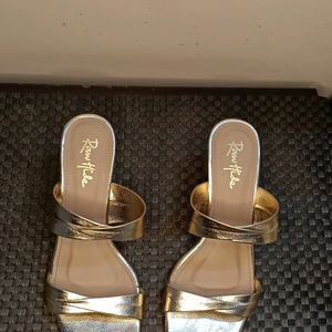 Rawhide Brand Shimmery Gold Block Sandal