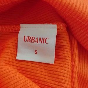 Urbanic Neon Orange Backless Cutout Body Corn Dres