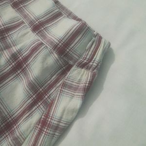 A White-red Checked Skirt.