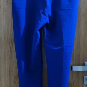 Bright Blue Straight Fit Pants